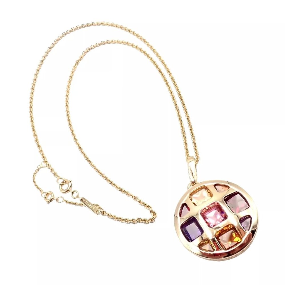 Cartier Pasha 18k Yellow Gold Amethyst Citrine Garnet Tourmaline Necklace Cert.
